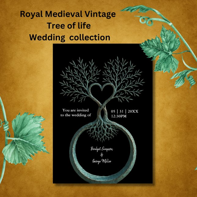 Invitation Médiéval mystique imaginaire graveur Mariage (Créateur téléchargé)