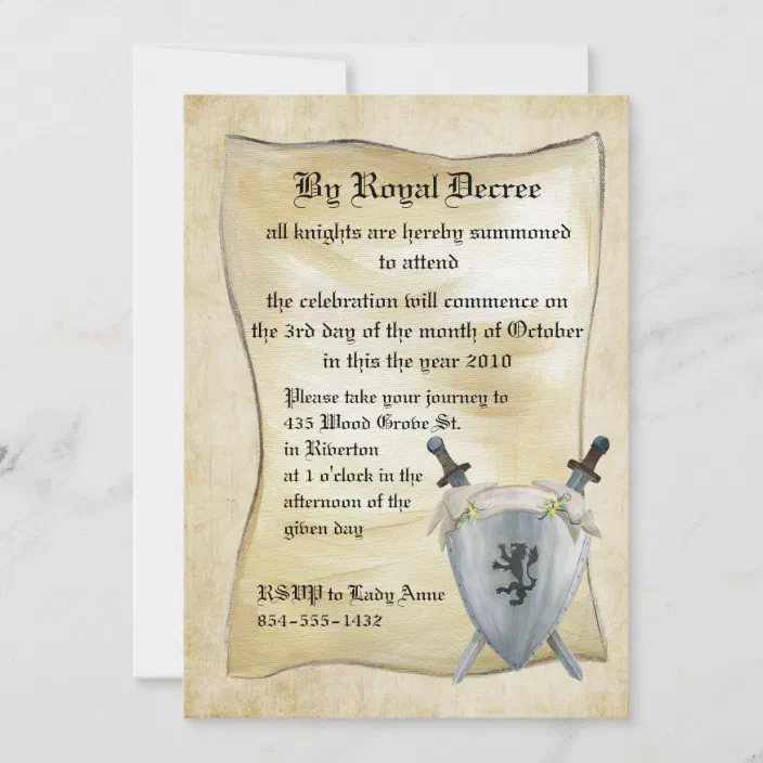 Invitation Medievale D Anniversaire De Chevalier Zazzle Fr