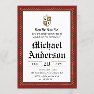 Anniversaire Chevalier Invitations Faire Part Cartes Zazzle