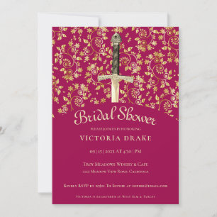 Invitation Médiévale Gold Bridal