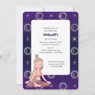 Invitation Méditation du soleil et de la lune violet mystique