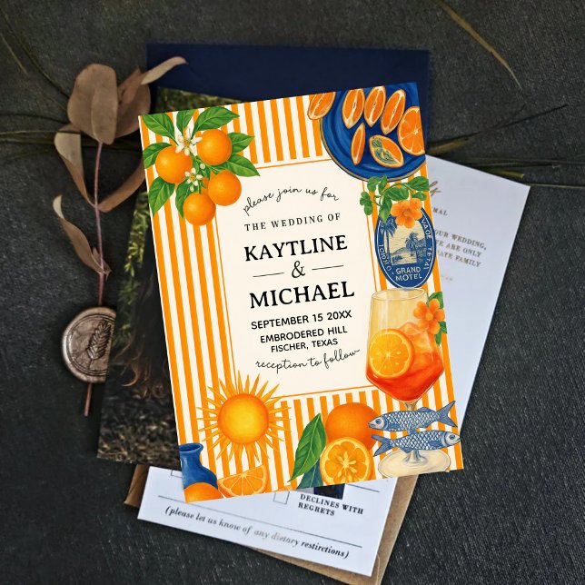 Invitation Mediterranean Citrus Orange Grove Amalfi Summer (Créateur téléchargé)