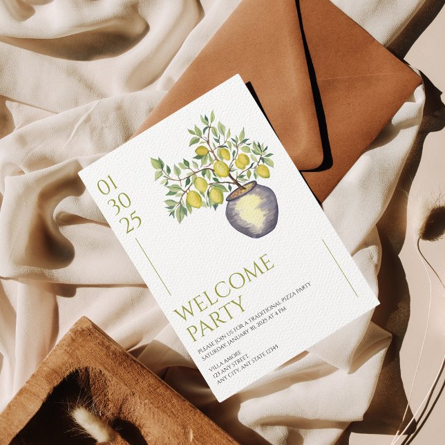 Invitation Mediterranean Italy Lemon Vibrant Welcome Party (Créateur téléchargé)