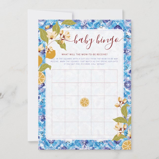 Invitation Mediterranean Lemon Amalfi Coast Baby Shower (Devant)