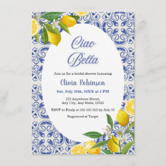 Invitation Mediterranean Lemon Ciao Bella Baby Shower de mari