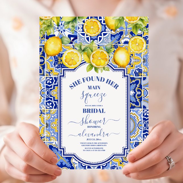 Invitation Mediterranean Lemon Main Squeeze Enterrement de Vi (Créateur téléchargé)