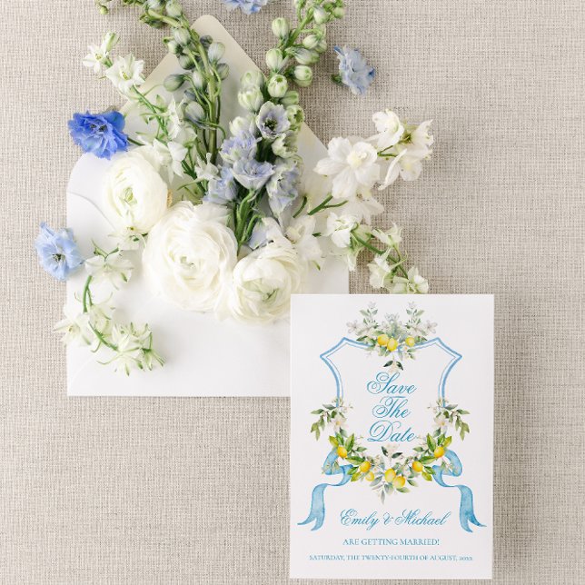 Invitation Mediterranée Photo/Création Mariage Enregistrer la (Créateur téléchargé)