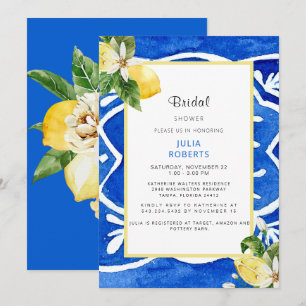 Invitation Méditerranéen Floral & Citron Fête de Mariage