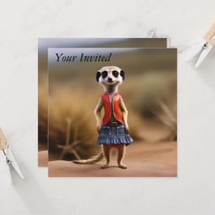 Invitation Meerkat Adolescent En Jupe Et Veste,