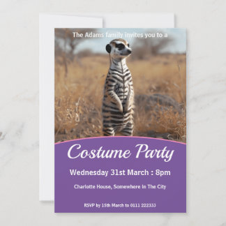 Invitation Meerkat In Zebra Disdéguisement Costume Party