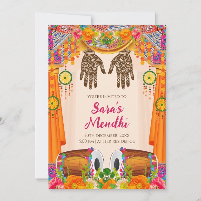 Invitation Mehendi Invitation numérique Mehendi (Devant)