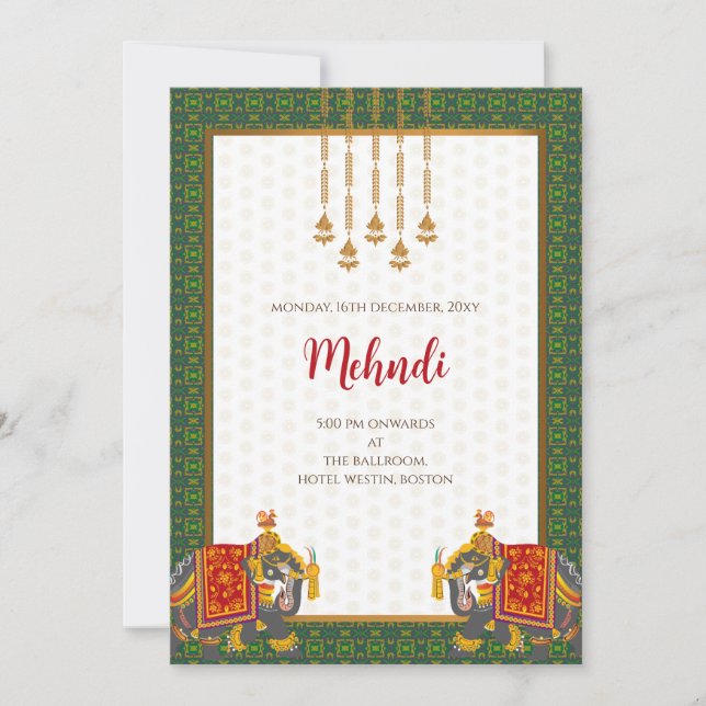 Invitation Mehndi Cartes d'invitation de mariage i (Devant)