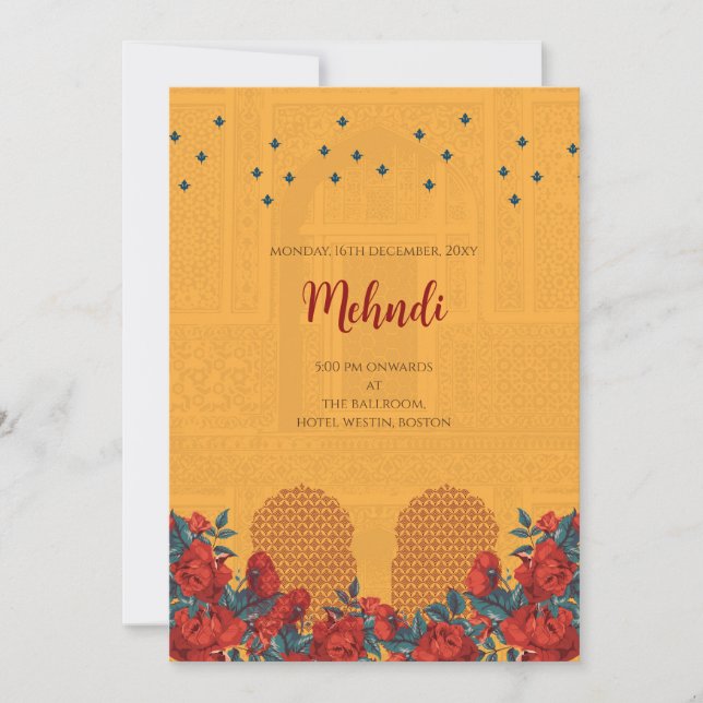 Invitation Mehndi Cartes d'invitation de mariage i (Devant)