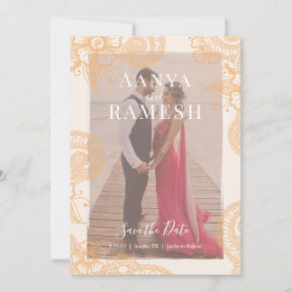 Invitation Mehndi Photo Wedding Enregistrer la date Invitatio