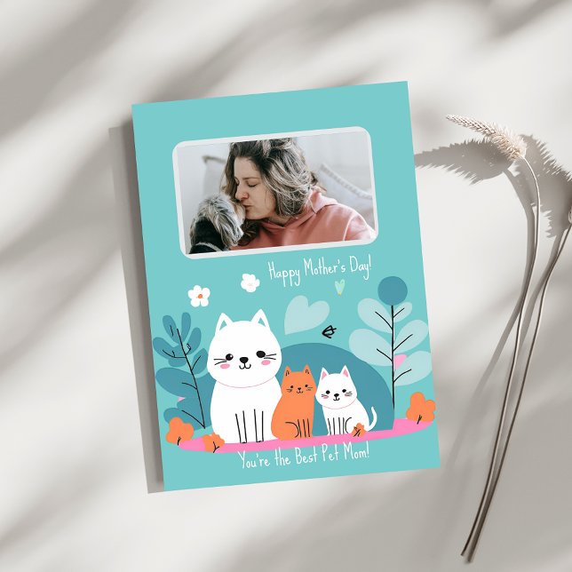 Invitation Meilleur animal de compagnie Maman Funny Chats de  (Best Pet Mom Funny Mother's cats Dogs Illustration Invitation
)
