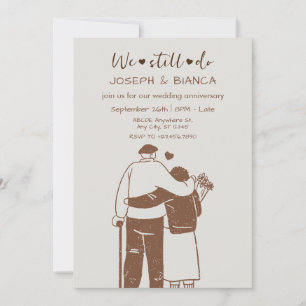 Invitation Meilleur couple plus âgé illustration mariage anni
