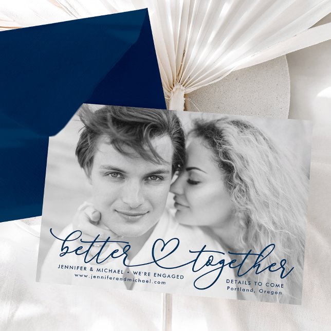 Invitation Meilleur Ensemble Fiançailles de coeur de la Marin (Créateur téléchargé)