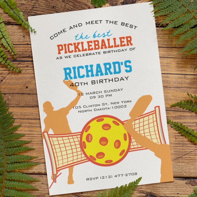 Invitation Meilleur joueur de Pickleball Fête d'anniversaire  (Créateur téléchargé)
