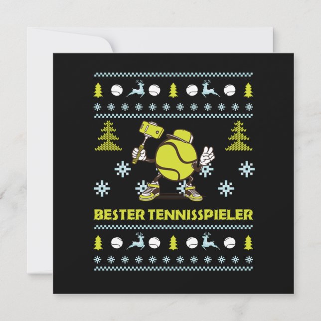 Invitation Meilleur joueur de tennis Ugly Sweater Christma (Devant)