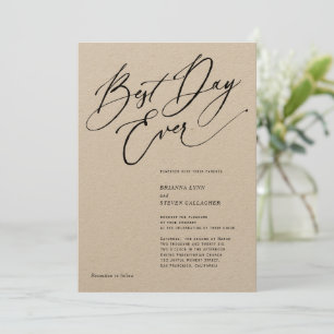 Invitation Meilleur Jour jamais Moderne Calligraphie noir et