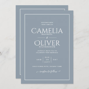 Invitation Meilleur Mariage de MONOCHROME bleu Dusty