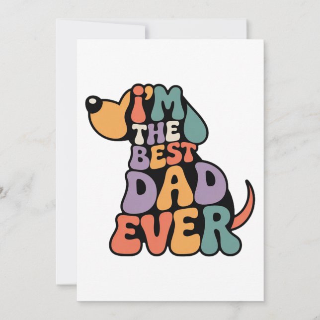 Invitation Meilleur Papa Chien Graphique  (Devant)
