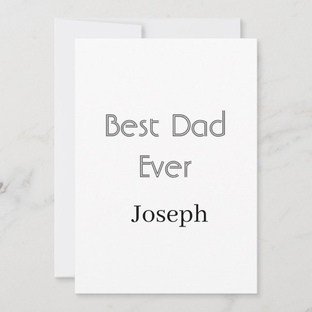 Invitation Meilleur papa de tous les temps nom simple minimal (Devant)