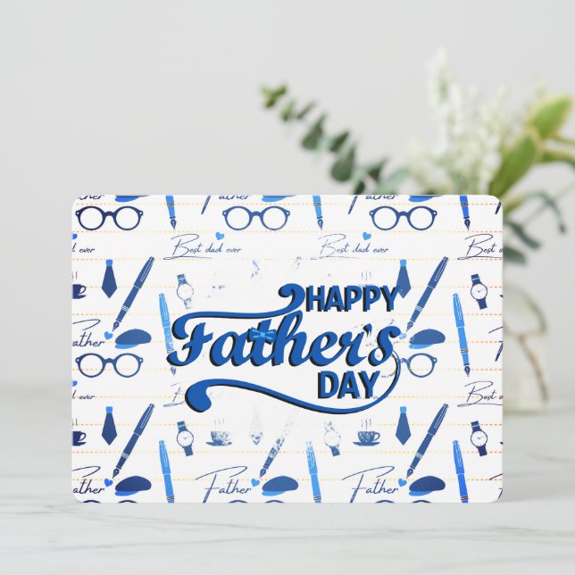 Invitation Meilleur Papa Jamais, Bonne Fête des pères (Debout devant)