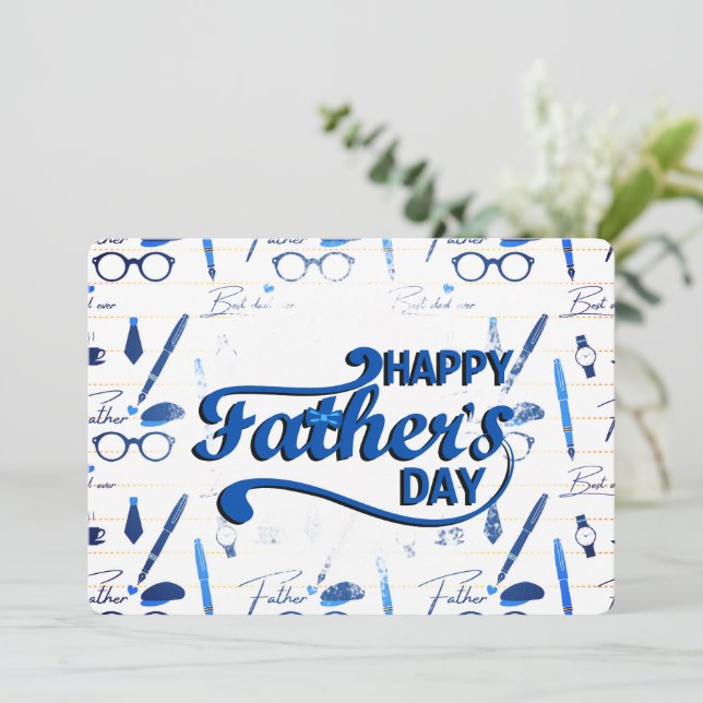 Invitation Meilleur Papa Jamais, Bonne Fête des pères (Debout devant)