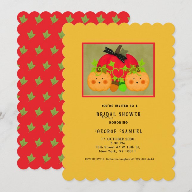Invitation Meilleur Shower de Mariage d'Automne Halloween (Devant / Derrière)