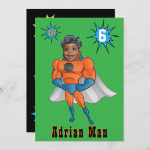 Invitation Meilleur Superhero Awesome Comic Birthday Kid's