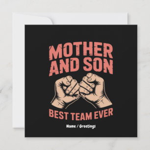 Invitation Meilleure équipe Mère et Fils Joyeux fête des mère