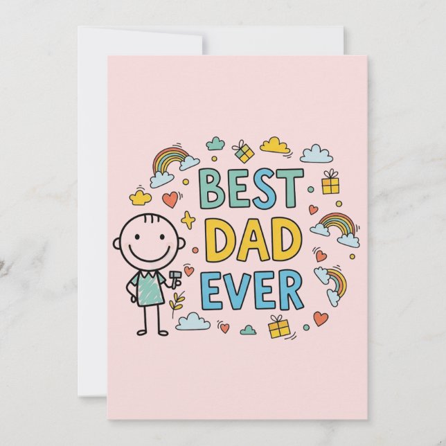 Invitation Meilleure Fête des pères papa jamais (Devant)