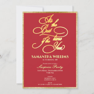 Invitation Meilleure heure de l'année Rouge Élégant N'importe