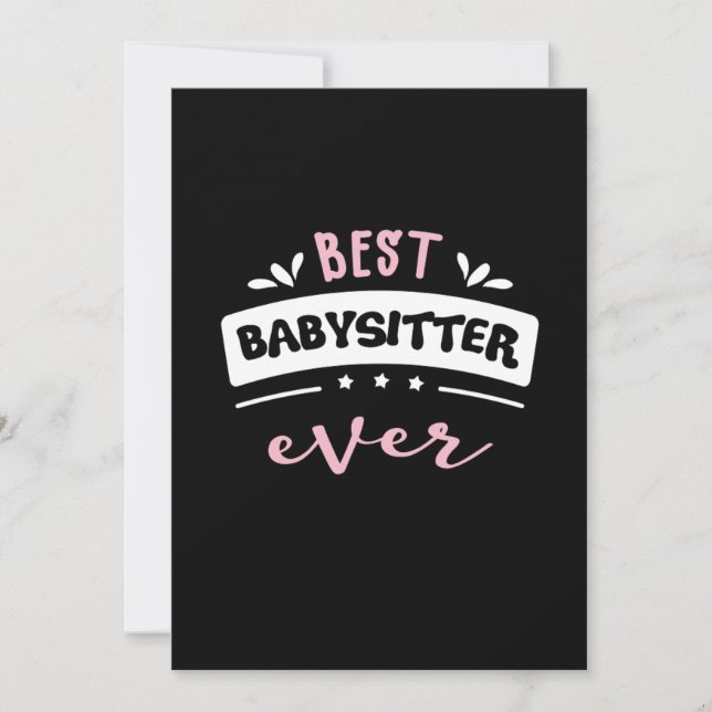 Invitation Meilleure idée cadeau Babysitter Ever (Devant)