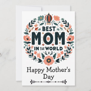 Invitation Meilleure Maman du Monde Couronne Florale - Fête d
