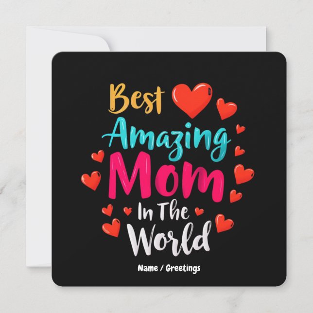 Invitation Meilleure Maman Extraordinaire Dans Le Monde Parfa (Devant)