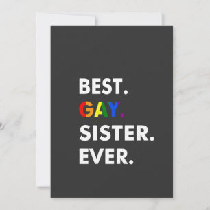 Invitation Meilleure Soeur Gay Jamais Drôle LGBT Rainbow Prid