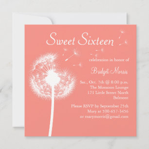 Invitation Meilleurs voeux ! dans Coral Sweet sixteen Invitat