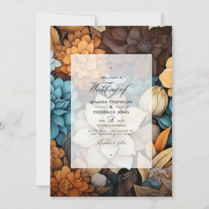 Invitation Mélange Brown Floral Mariage d'hiver