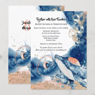 Invitation Mélange de baleines mammifères marins Mer bleu ora