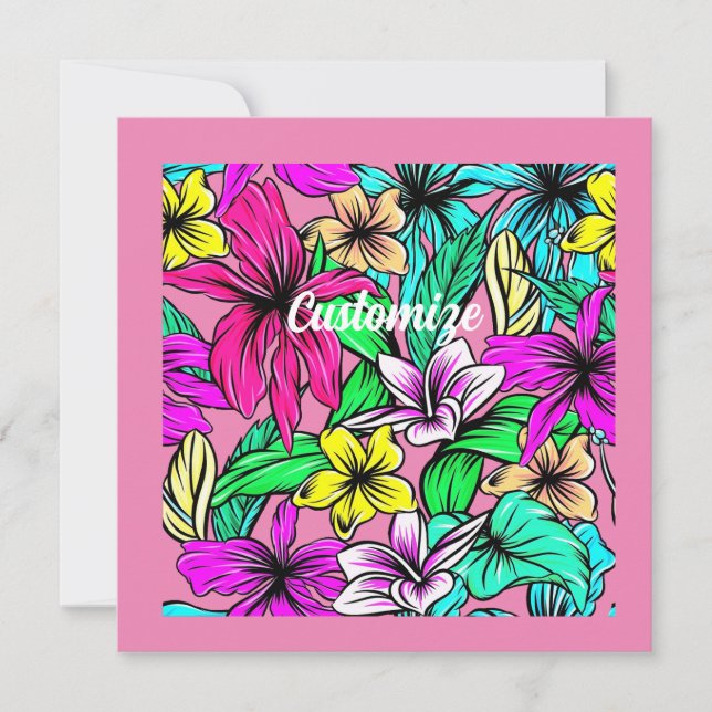 Invitation Mélange de fleurs tropicales Thunder_Cove (Devant)