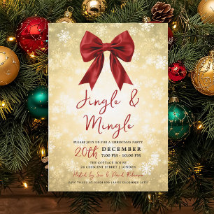 Invitation Mélange de Noël Rouge Or Jingle Mingle Merveille d
