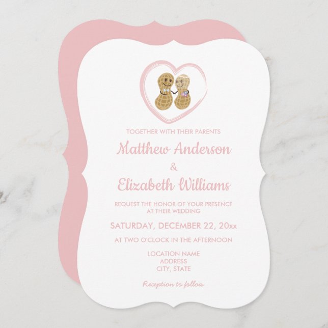 Invitation Mélange Mariage À propos de l'autre Mignonne (Devant / Derrière)