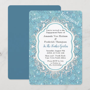 Invitation Mélanger des répétitions Motif bleu et dentelle bl