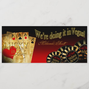 Invitation Melanie & Scott Las Vegas Red Black Gold LINEN
