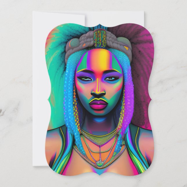 Invitation Melanin de la reine noire Sista femme afro-américa (Devant)