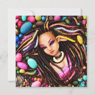 Invitation Melanin Easter Rainbow Spring Sista Girl Birthday