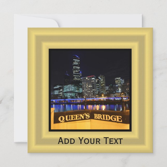 Invitation Melbourne Australie Lumières CBD au-dessus du pont (Devant)