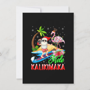 Invitation Mele Kalikimaka Merry Xmas Flamant rose hawaïen Pè
